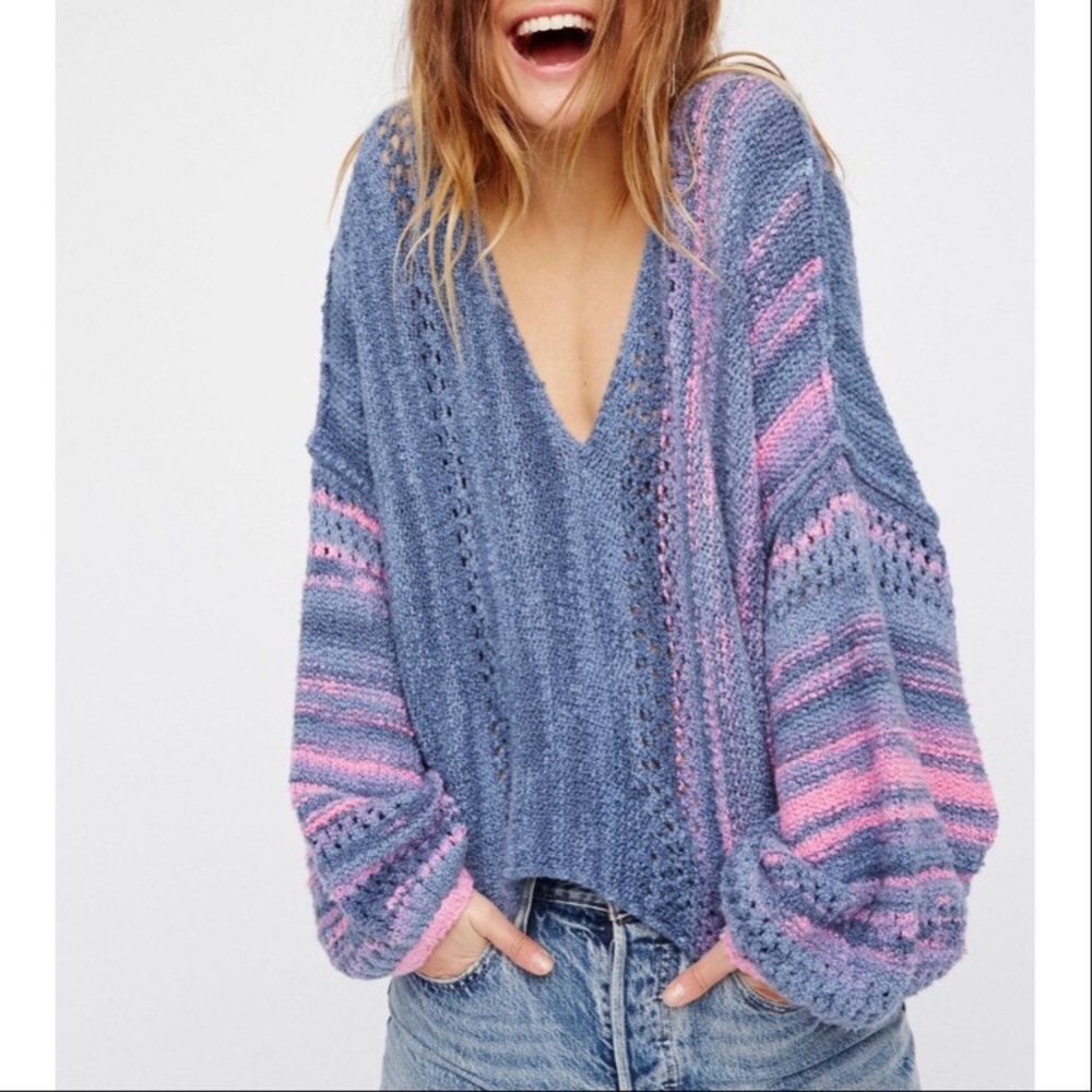Free People Amethyst crop sweater